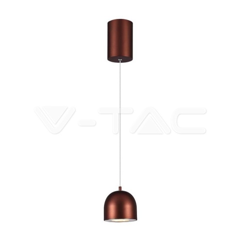 8.5W LED Висяща Лампа Φ100 Регулируемо Въже Touch On/Off Кафяво Тяло 3000K - изглед 1