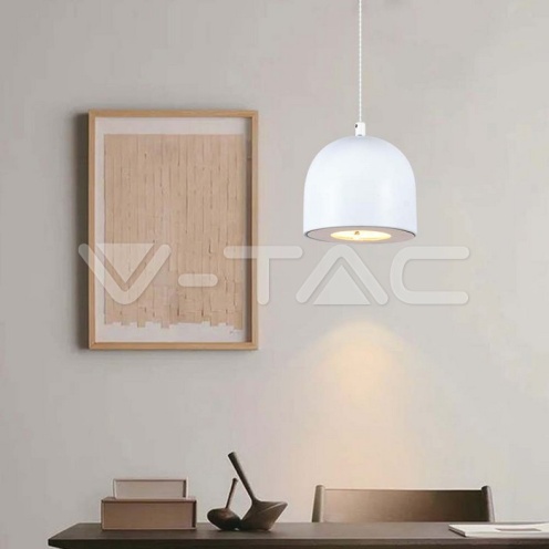 8.5W LED Висяща Лампа Φ100 Регулируемо Въже Touch On/Off Бяло Тяло 3000K - изглед 8