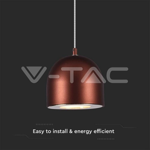 8.5W LED Висяща Лампа Φ100 Регулируемо Въже Touch On/Off Кафяво Тяло 3000K - изглед 2