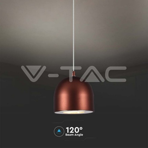 8.5W LED Висяща Лампа Φ100 Регулируемо Въже Touch On/Off Кафяво Тяло 3000K - изглед 4