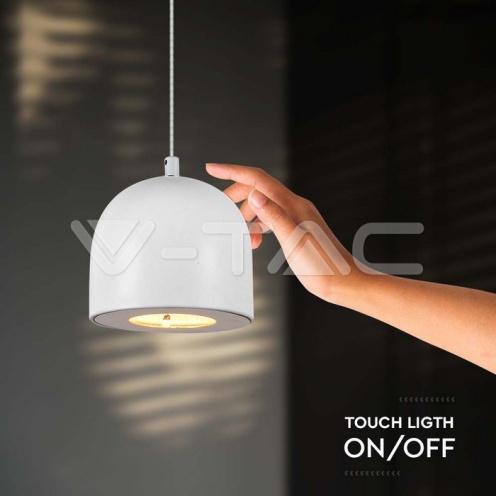 8.5W LED Висяща Лампа Φ100 Регулируемо Въже Touch On/Off Сиво Тяло 3000K - изглед 5