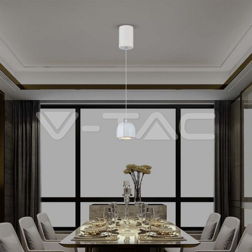 8.5W LED Висяща Лампа Φ100 Регулируемо Въже Touch On/Off Сиво Тяло 3000K - изглед 7