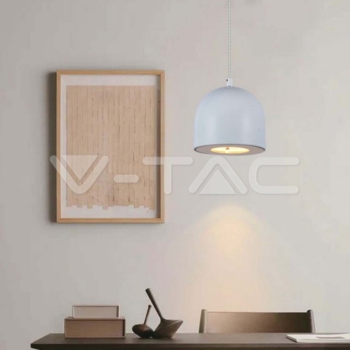 8.5W LED Висяща Лампа Φ100 Регулируемо Въже Touch On/Off Сиво Тяло 3000K - изглед 8