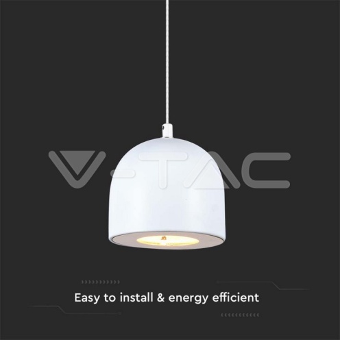 8.5W LED Висяща Лампа Φ100 Регулируемо Въже Touch On/Off Бяло Тяло 3000K - изглед 2