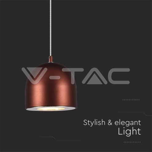 8.5W LED Висяща Лампа Φ100 Кафяво Тяло 3000K - изглед 3