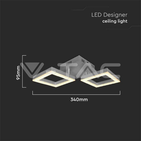 LED Осветител 14W Плафон Двойна Рамка 3000K - изглед 5