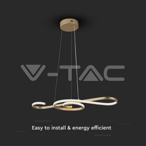 18W LED Висяща Декоративна Лампа 700*250 Златно Тяло 3000K 2260LM - изглед 2