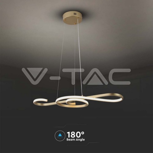 18W LED Висяща Декоративна Лампа 700*250 Златно Тяло 3000K 2260LM - изглед 4