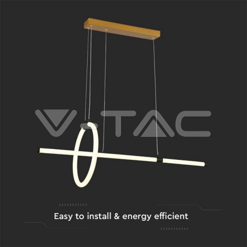 16W LED Висяща Декоративна Лампа 860*300 Черно Тяло 3000K - изглед 2