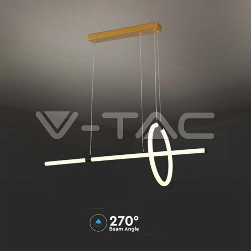 16W LED Висяща Декоративна Лампа 860*300 Черно Тяло 3000K - изглед 4