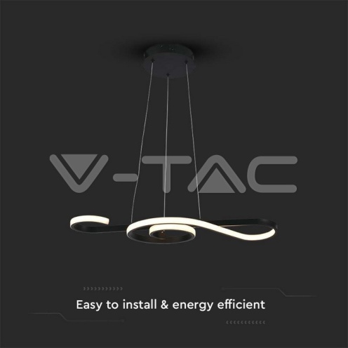 18W LED Висяща декоративна лампа 700*250 черно тяло 3000K 2260Lm - изглед 2