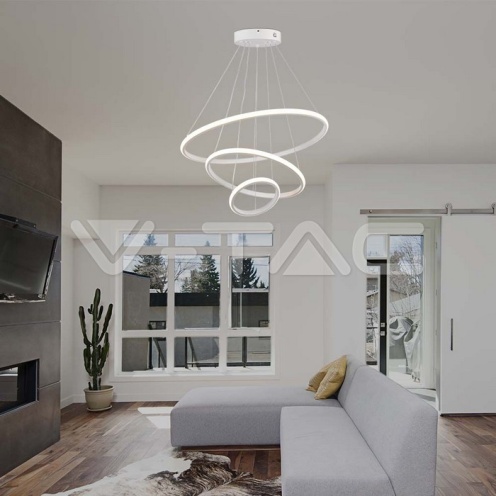 32W LED Висяща декоративна лампа 600*400*200 бяло тяло 3000K 3880Lm - изглед 6