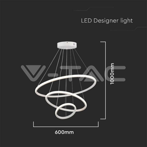 32W LED Висяща декоративна лампа 600*400*200 бяло тяло 3000K 3880Lm - изглед 5
