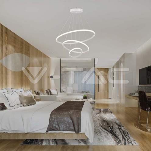 32W LED Висяща декоративна лампа 600*400*200 бяло тяло 3000K 3880Lm - изглед 7