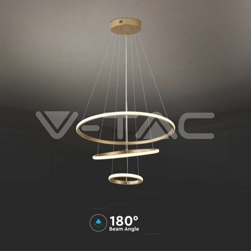 32W LED Висяща Декоративна Лампа 600*400*200 Златно Тяло 3000K - изглед 4