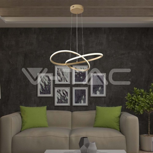 20W LED Висяща декоративна лампа Ф500 златно тяло 3000K 2540Lm - изглед 7