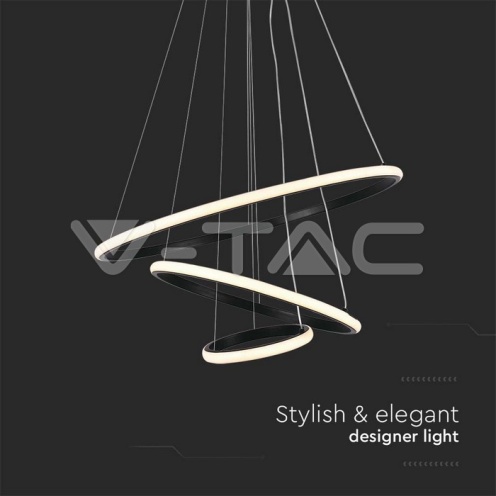 32W LED Висяща декоративна лампа 600*400*200 черно тяло 3000K 3880Lm - изглед 3
