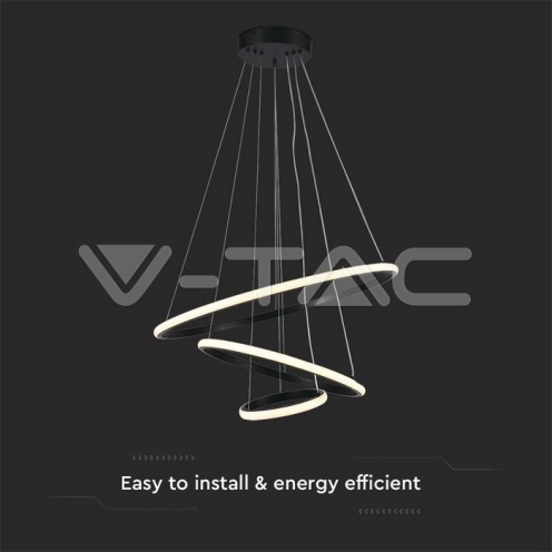 32W LED Висяща декоративна лампа 600*400*200 черно тяло 3000K 3880Lm - изглед 2