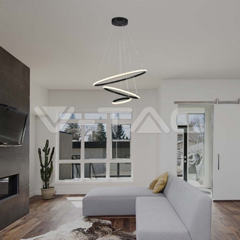 32W LED Висяща декоративна лампа 600*400*200 черно тяло 3000K 3880Lm - изглед 6