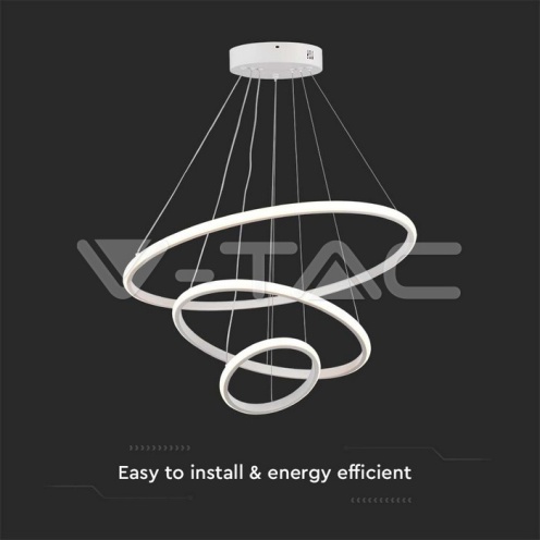 32W LED Висяща декоративна лампа 600*400*200 бяло тяло 3000K 3880Lm - изглед 2
