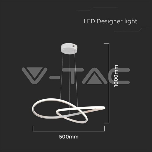 20W LED Висяща Декоративна Лампа Ф500 Бяло Тяло 3000K - изглед 5