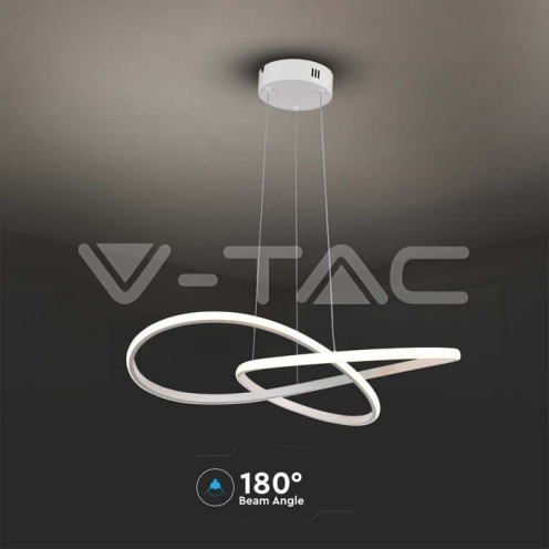 20W LED Висяща Декоративна Лампа Ф500 Бяло Тяло 3000K - изглед 4