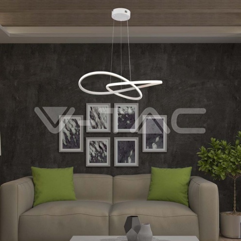 20W LED Висяща Декоративна Лампа Ф500 Бяло Тяло 3000K - изглед 7