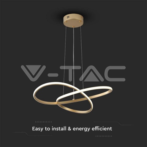 20W LED Висяща декоративна лампа Ф500 златно тяло 3000K 2540Lm - изглед 2