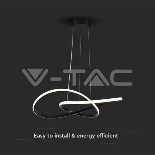 20W LED Висяща Декоративна Лампа Ф500 Черно Тяло 3000K - изглед 2