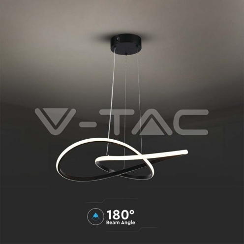 20W LED Висяща Декоративна Лампа Ф500 Черно Тяло 3000K - изглед 4