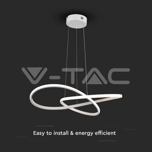 20W LED Висяща Декоративна Лампа Ф500 Бяло Тяло 3000K - изглед 2