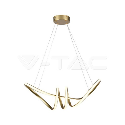 24W LED Висяща Декоративна Лампа 720*300 Златно Тяло 3000K - изглед 1