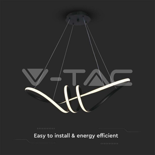 24W LED Висяща Декоративна Лампа 720*300 Черно Тяло 3000K - изглед 2