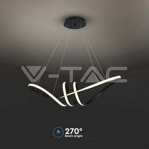 24W LED Висяща Декоративна Лампа 720*300 Черно Тяло 3000K - изглед 4