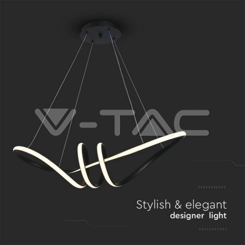 24W LED Висяща Декоративна Лампа 720*300 Черно Тяло 3000K - изглед 3