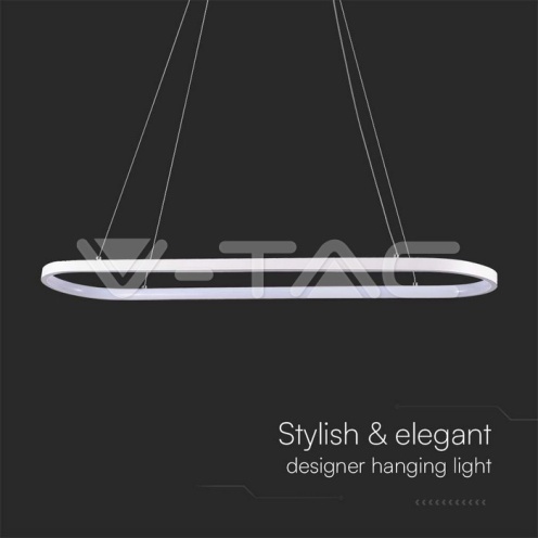 24W LED Висяща Лампа (80*20*100CM) 3000K Бяло Тяло - изглед 3