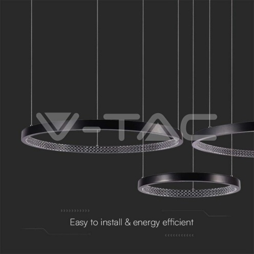 LED Осветител 57W Висящ Кристал Черен 4000К - изглед 2