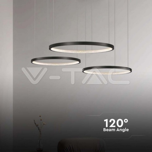 LED Осветител 57W Висящ Кристал Черен 4000К - изглед 4