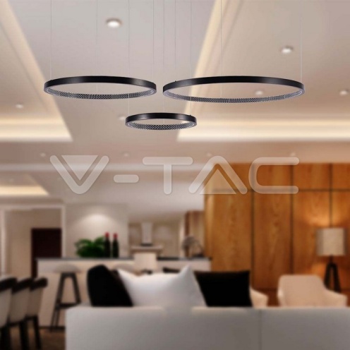 LED Осветител 57W Висящ Кристал Черен 4000К - изглед 6