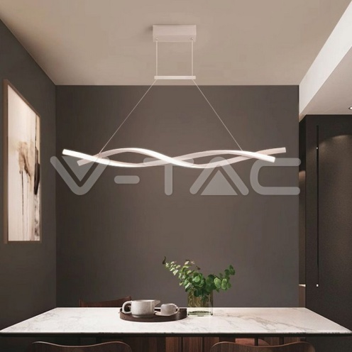 LED Осветител 30W Висящ (120*100CM) 4000K Бяло Тяло - изглед 6