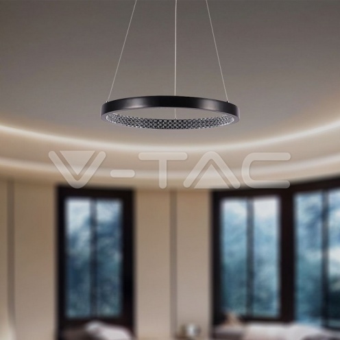 19W LED Висящ Осветител Акрил Кристал Черен 4000K - изглед 6