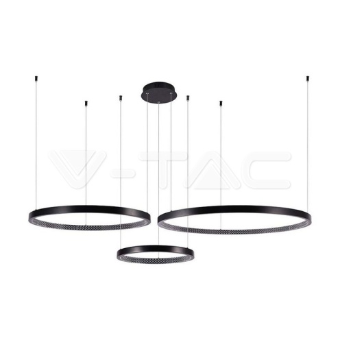 LED Осветител 57W Висящ Кристал Черен 4000К - изглед 1