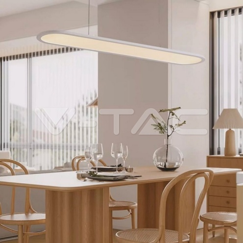 24W LED Висяща Лампа (80*100CM) 4000K Бяло Тяло - изглед 7