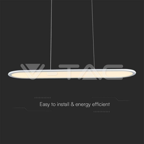 24W LED Висяща Лампа (80*100CM) 4000K Бяло Тяло - изглед 3