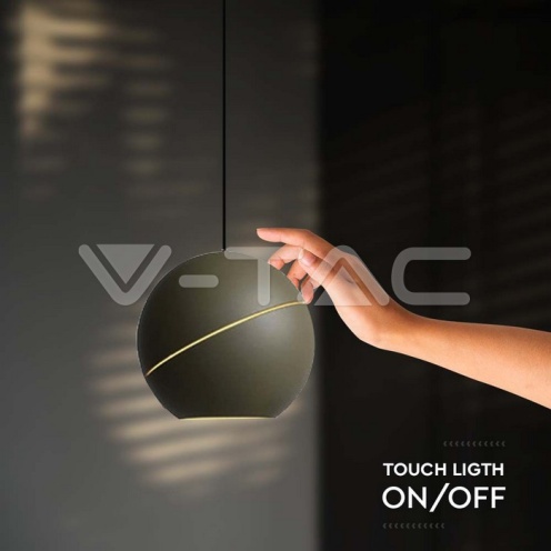 8.5W LED Висяща Лампа Φ180 Регулируемо Въже Touch On/Off Златно Тяло 3000K - изглед 5