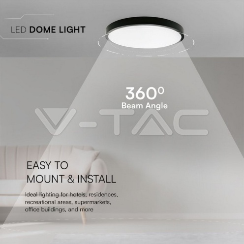 36W LED Плафон SAMSUNG Чип 6500K Кръг Черна Рамка IP44 - изглед 11 - rZ commerce 36W LED Плафон SAMSUNG Чип 6500K Кръг Черна Рамка IP44 - изглед 11