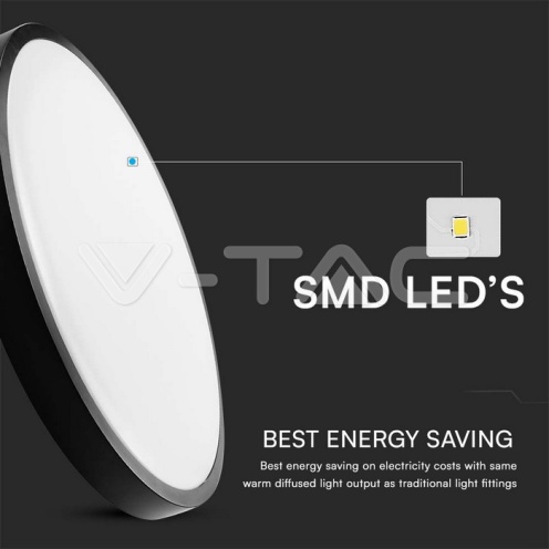 36W LED Плафон SAMSUNG Чип 6500K Кръг Черна Рамка IP44 - изглед 2 - rZ commerce 36W LED Плафон SAMSUNG Чип 6500K Кръг Черна Рамка IP44 - изглед 2