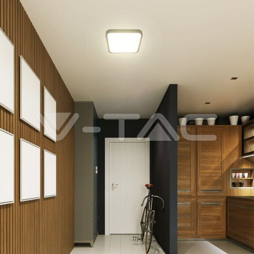18W LED Плафон SAMSUNG Чип 3000K Квадрат Черна Рамка IP44 - изглед 2 - rZ commerce 18W LED Плафон SAMSUNG Чип 3000K Квадрат Черна Рамка IP44 - изглед 2