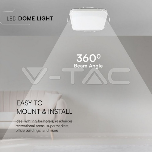 48W LED Плафон SAMSUNG Чип 6500K Квадрат Бяла Рамка IP44 - изглед 10 - rZ commerce 48W LED Плафон SAMSUNG Чип 6500K Квадрат Бяла Рамка IP44 - изглед 10