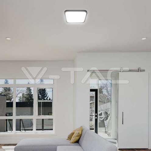 24W LED Плафон SAMSUNG Чип 6500K Квадрат Черна Рамка IP44 - изглед 8 - rZ commerce 24W LED Плафон SAMSUNG Чип 6500K Квадрат Черна Рамка IP44 - изглед 8